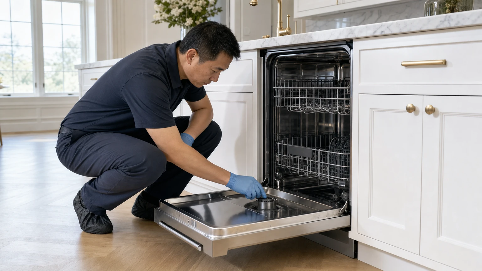 Panel-ready dishwasher diagnostic visit in Armonk
